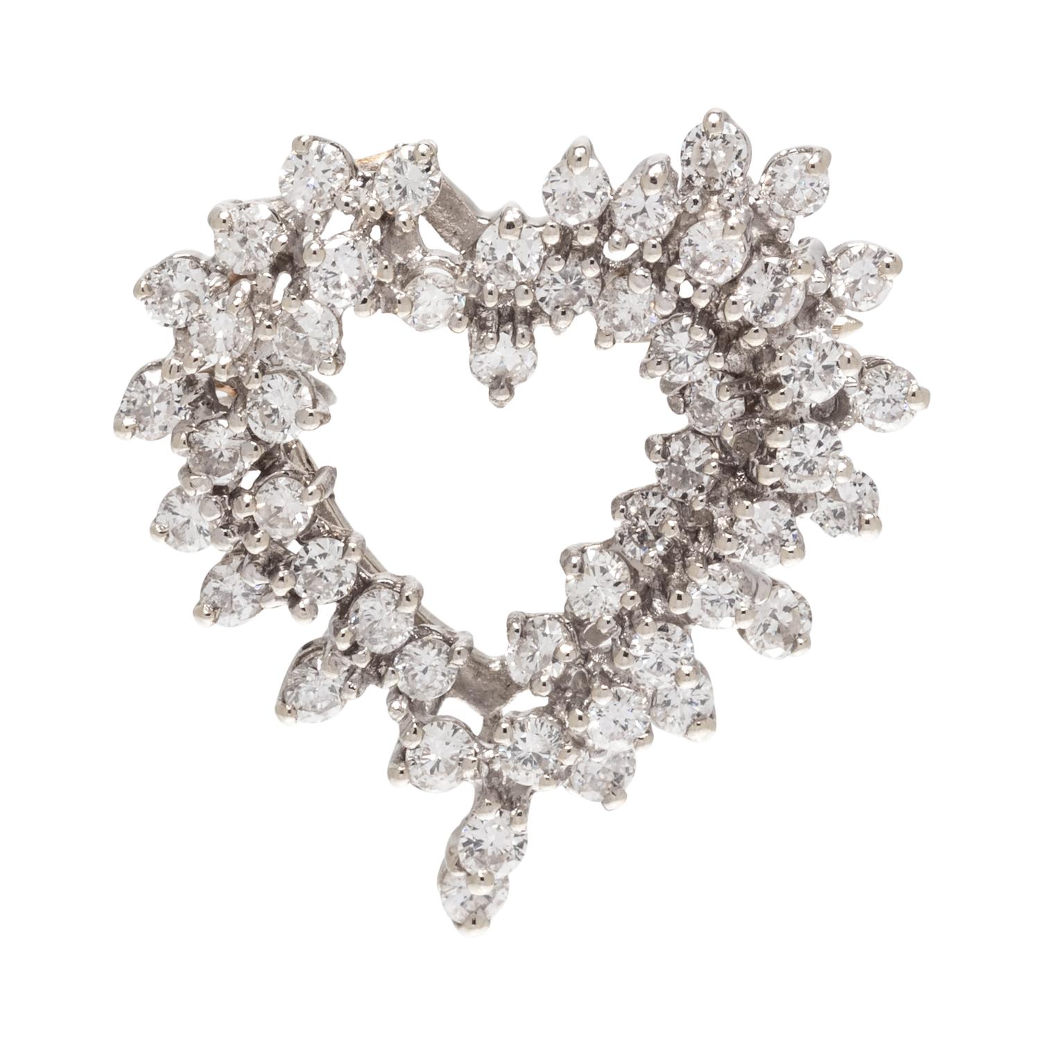 DIAMOND HEART BROOCH