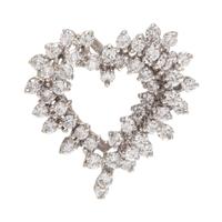 DIAMOND HEART BROOCH