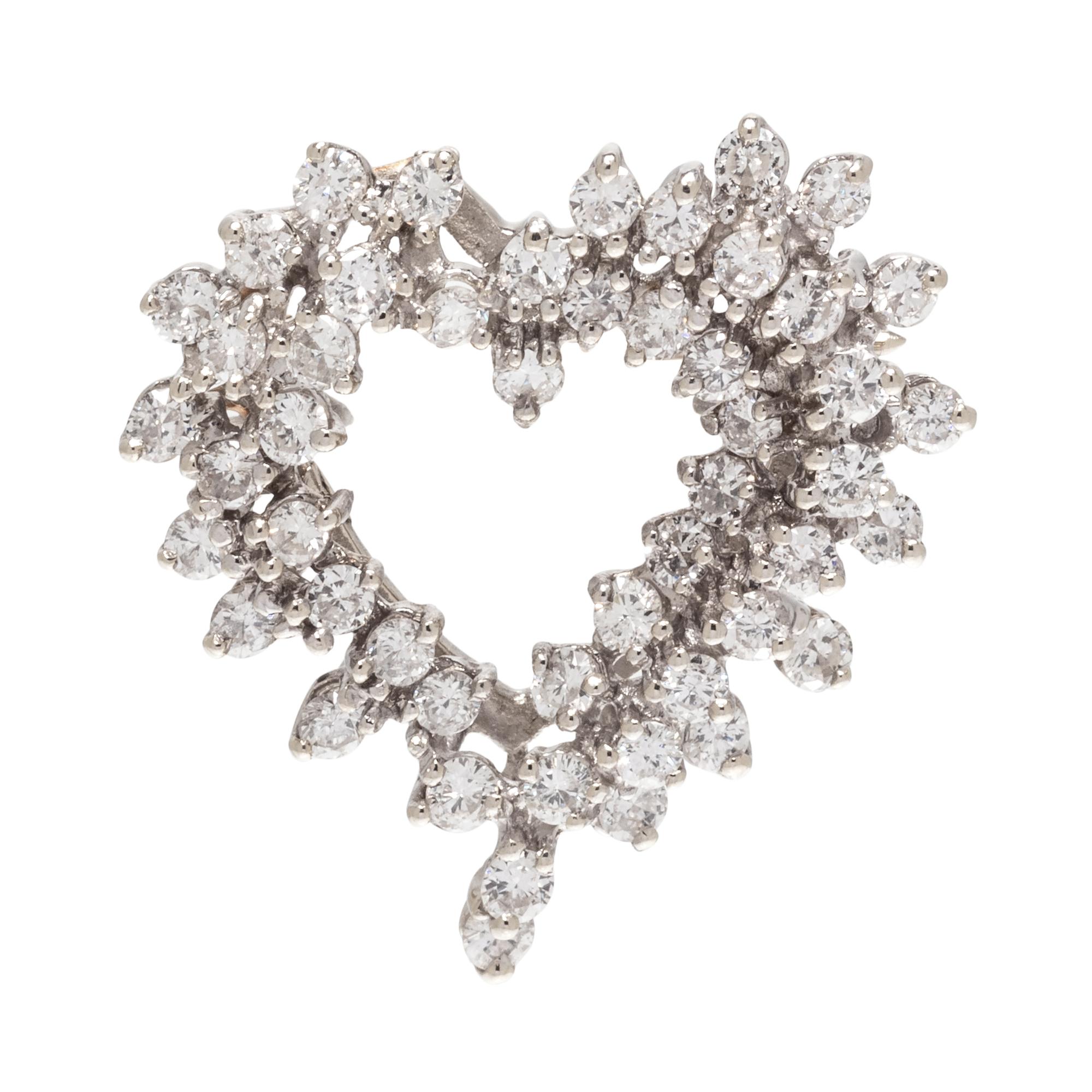 DIAMOND HEART BROOCH