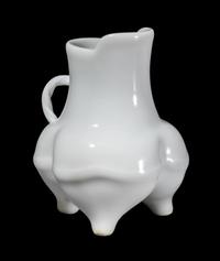 A Miniature Chinese White Glazed Porcelain Li Vessel