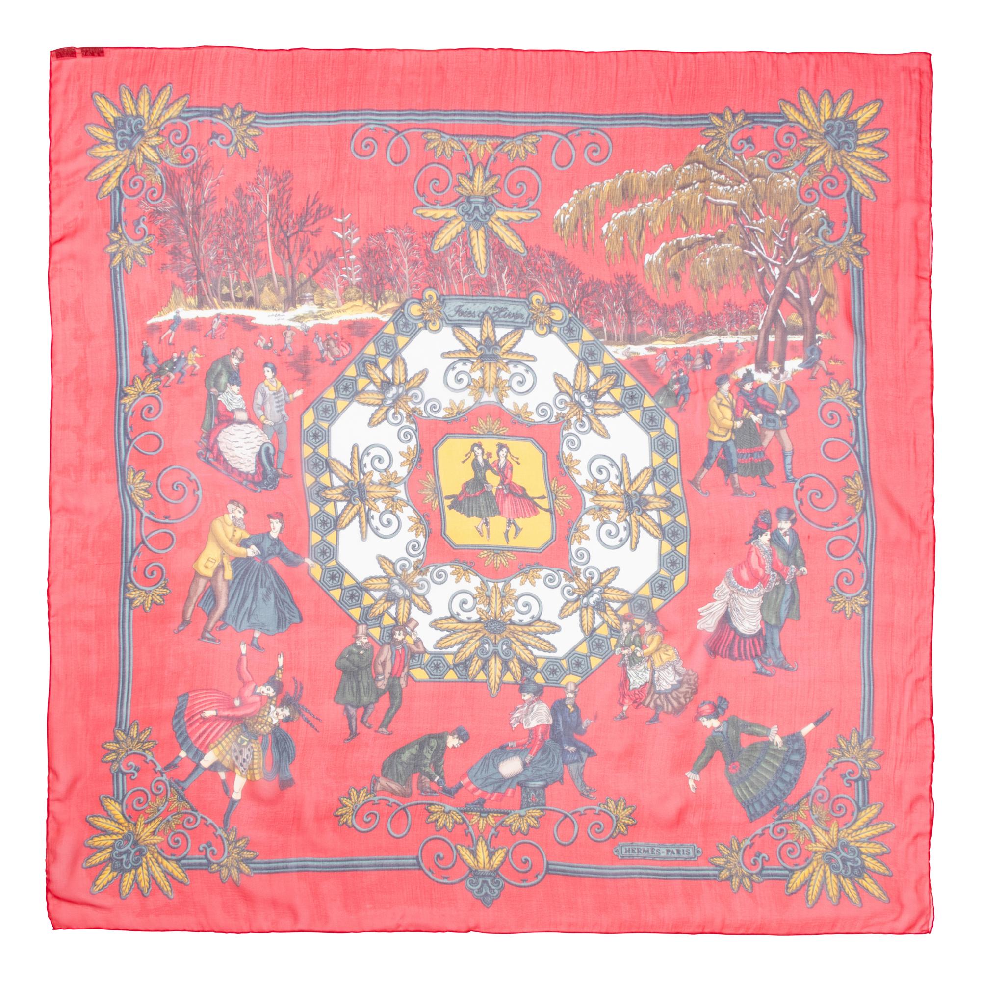 Three Hermès 90cm Silk Chiffon Scarves