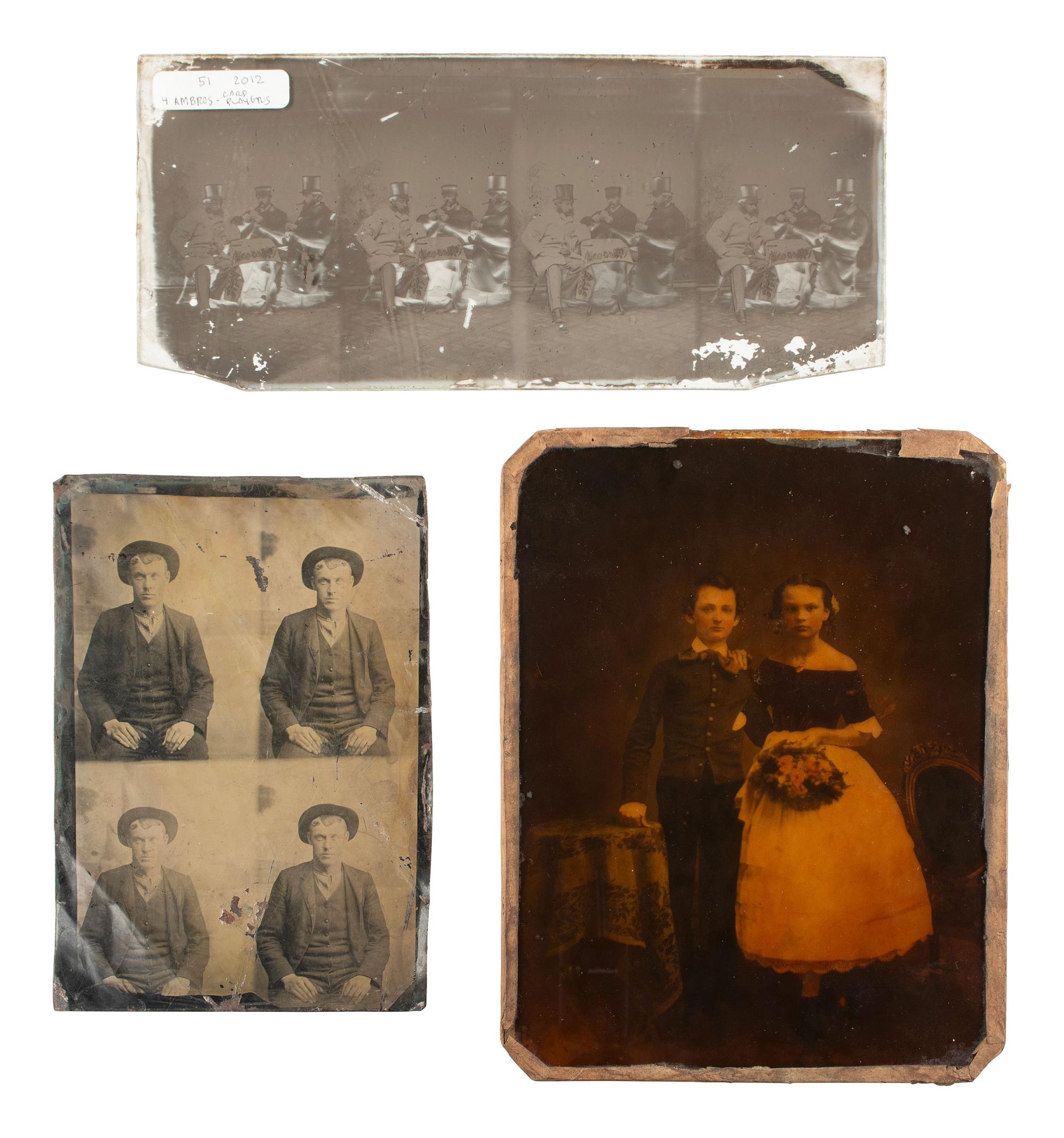 [EARLY PHOTOGRAPHY]. Assorted portraiture incl. daguerreotypes, ambrotypes, tintypes, and others.
