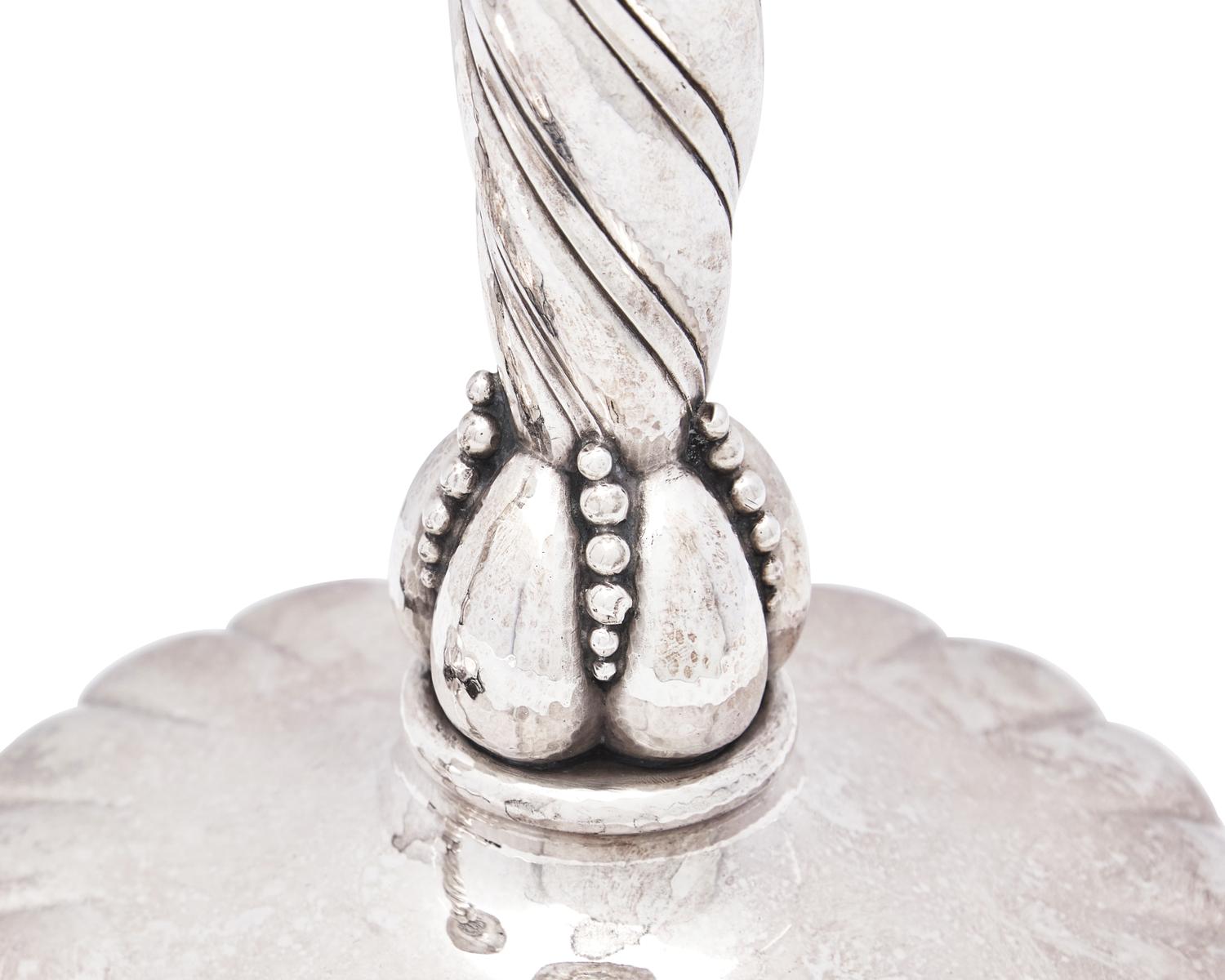 A Pair of Georg Jensen Silver Candlesticks