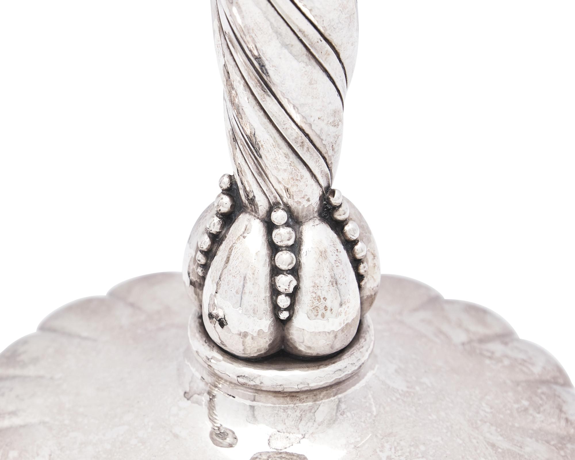 A Pair of Georg Jensen Silver Candlesticks