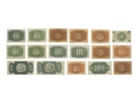 [CIVIL WAR]. A group of fractional currency, patriotic covers, & 19th century notes and covers.