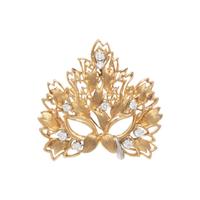 HENRY DUNAY, YELLOW GOLD AND DIAMOND MASK BROOCH