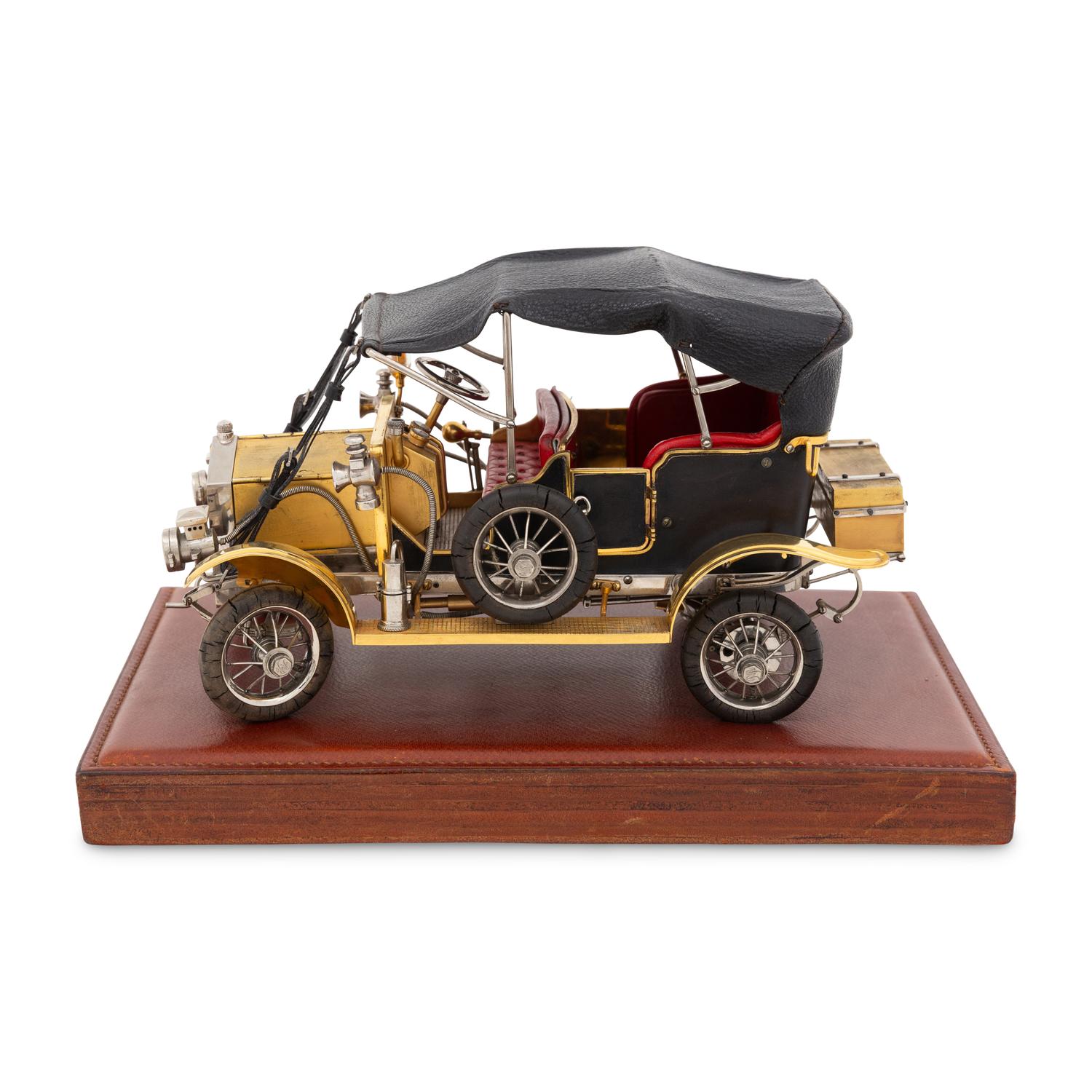 A 1/12 Scale Model of a 1912 Rolls Royce 40/50 Tourer Silver Ghost Automobile