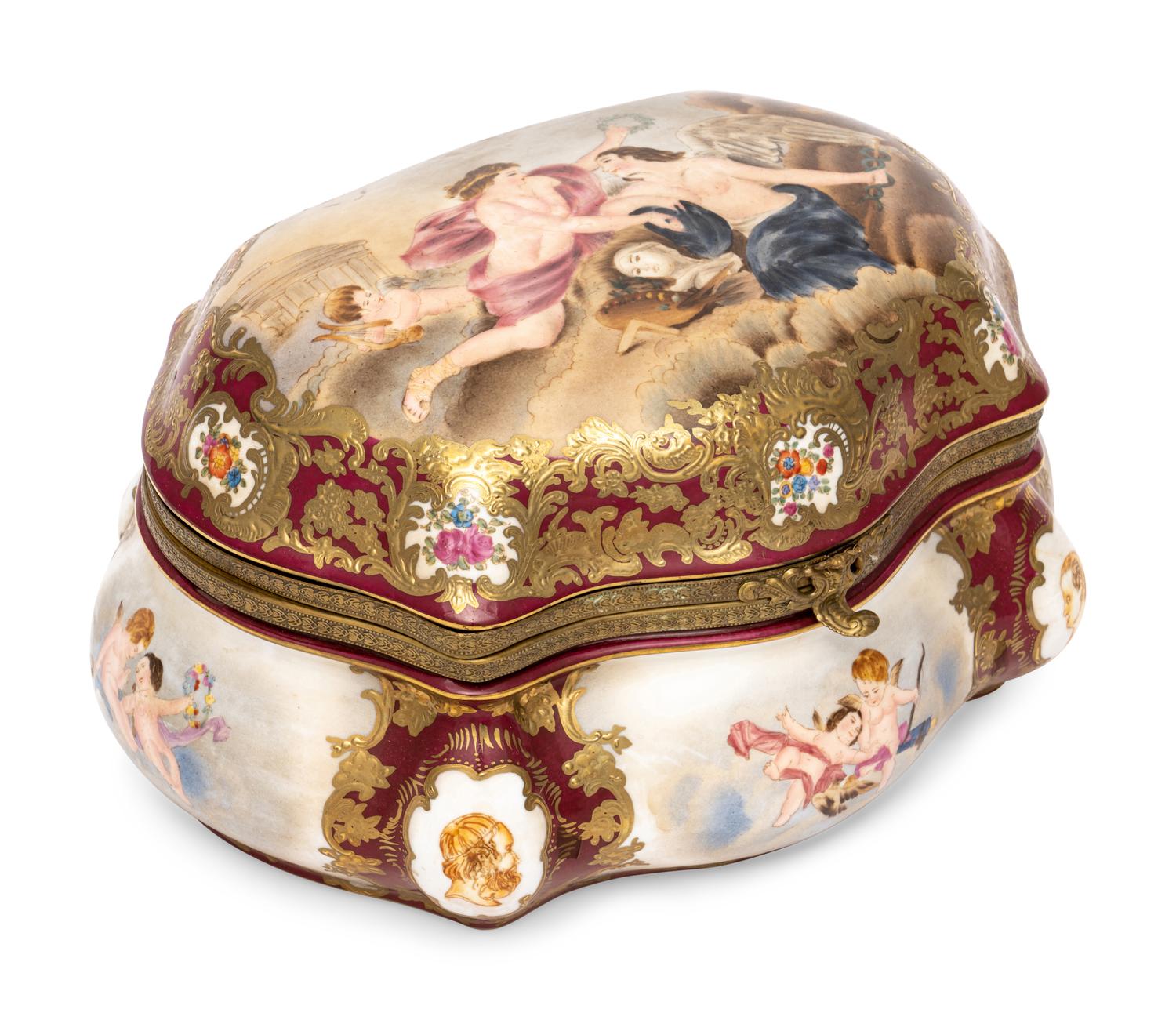 A Sèvres Style Porcelain Table Casket