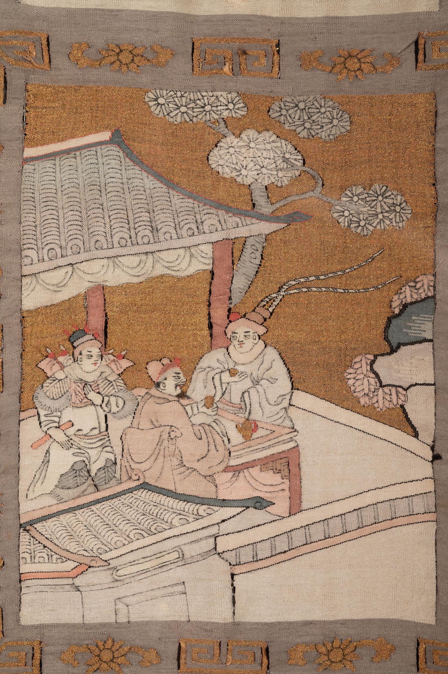 Two Chinese Kesi Silk Panels