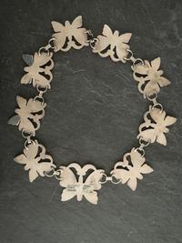 Sterling Silver and Mosaic Inlay Butterfly Necklace