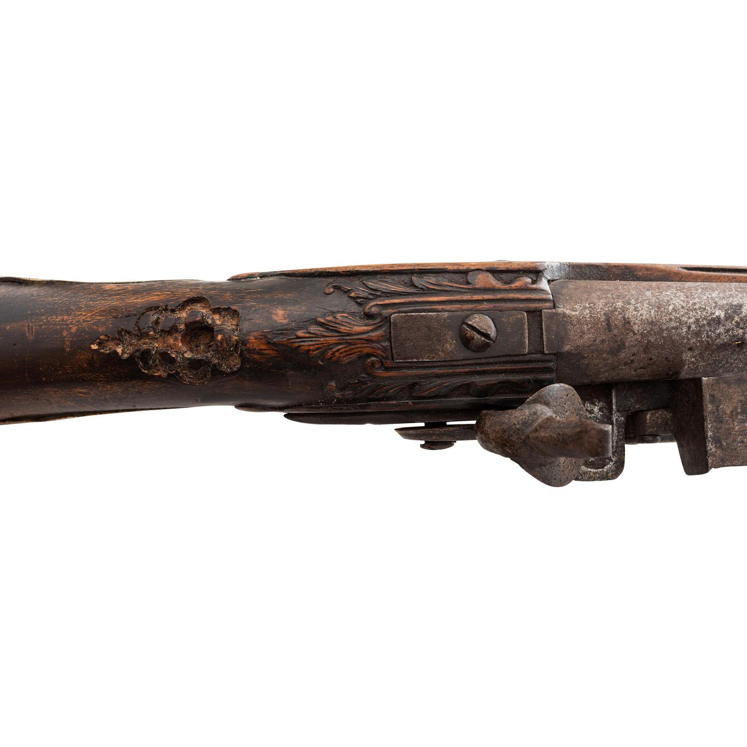 Extremely Rare Serpent Side Plate Flintlock Trade Pistol