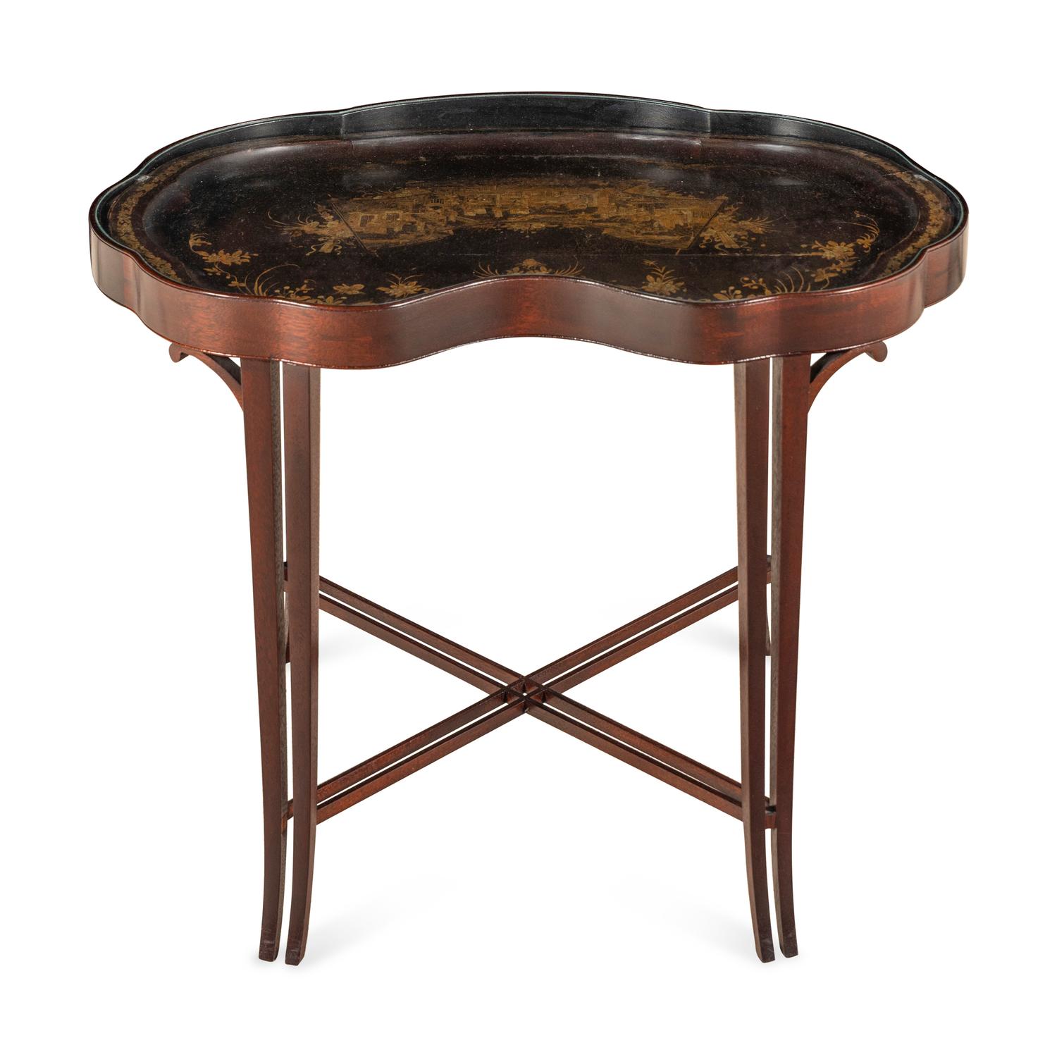 A Chinese Export Lacquer Tray Table