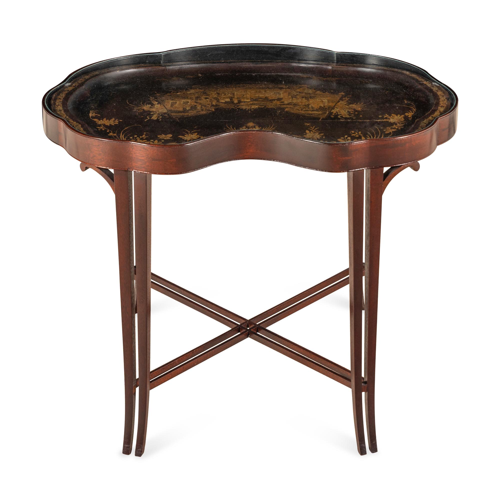 A Chinese Export Lacquer Tray Table