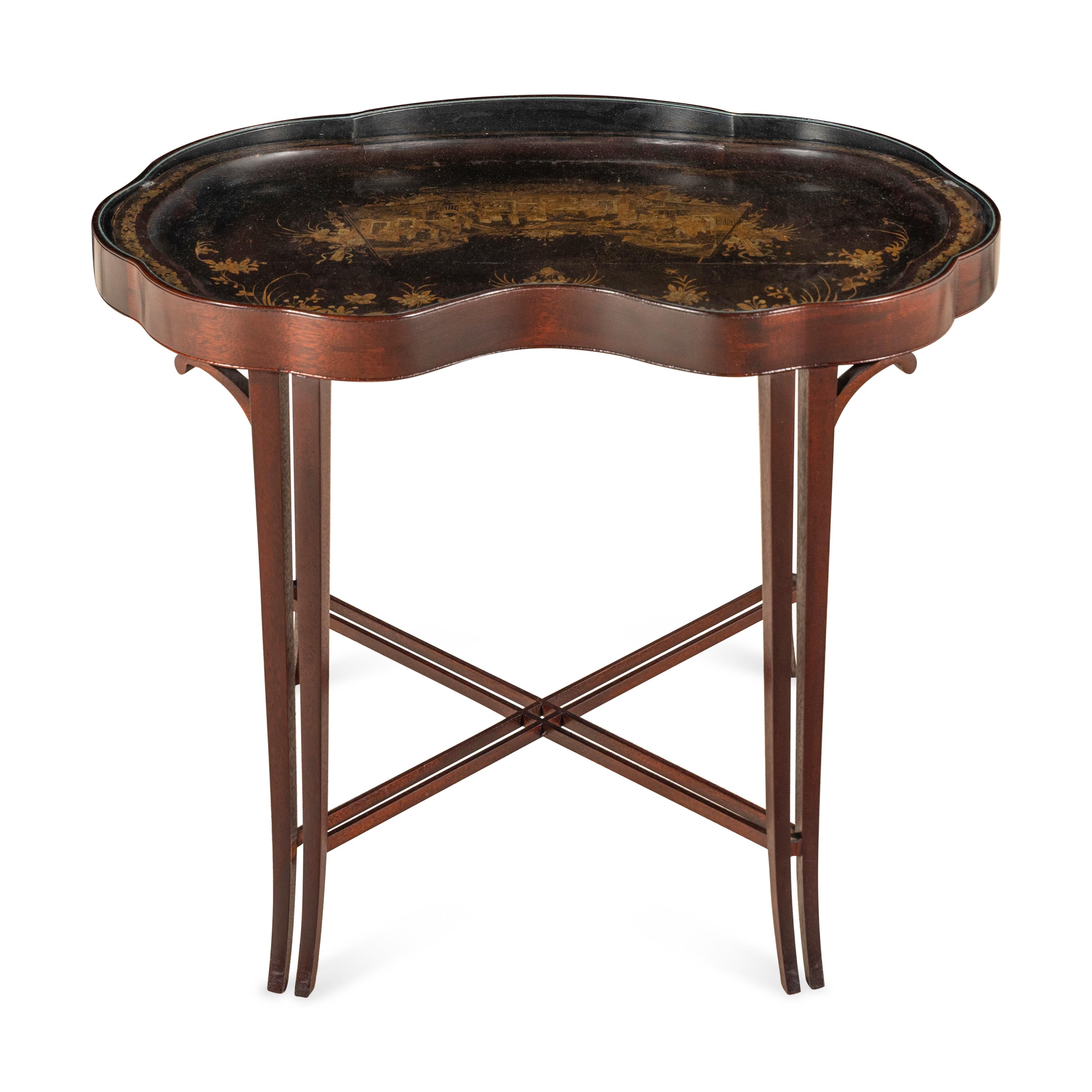 A Chinese Export Lacquer Tray Table