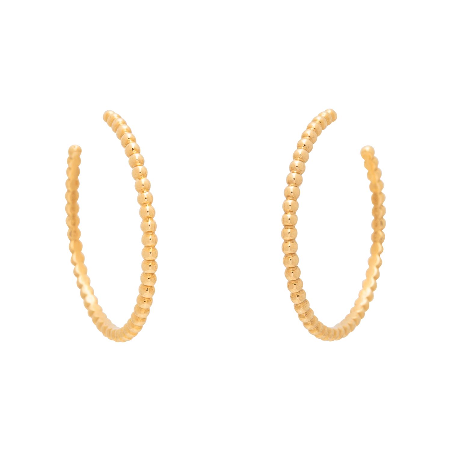 VAN CLEEF & ARPELS, YELLOW GOLD 'LA PERLÉE' HOOP EARRINGS