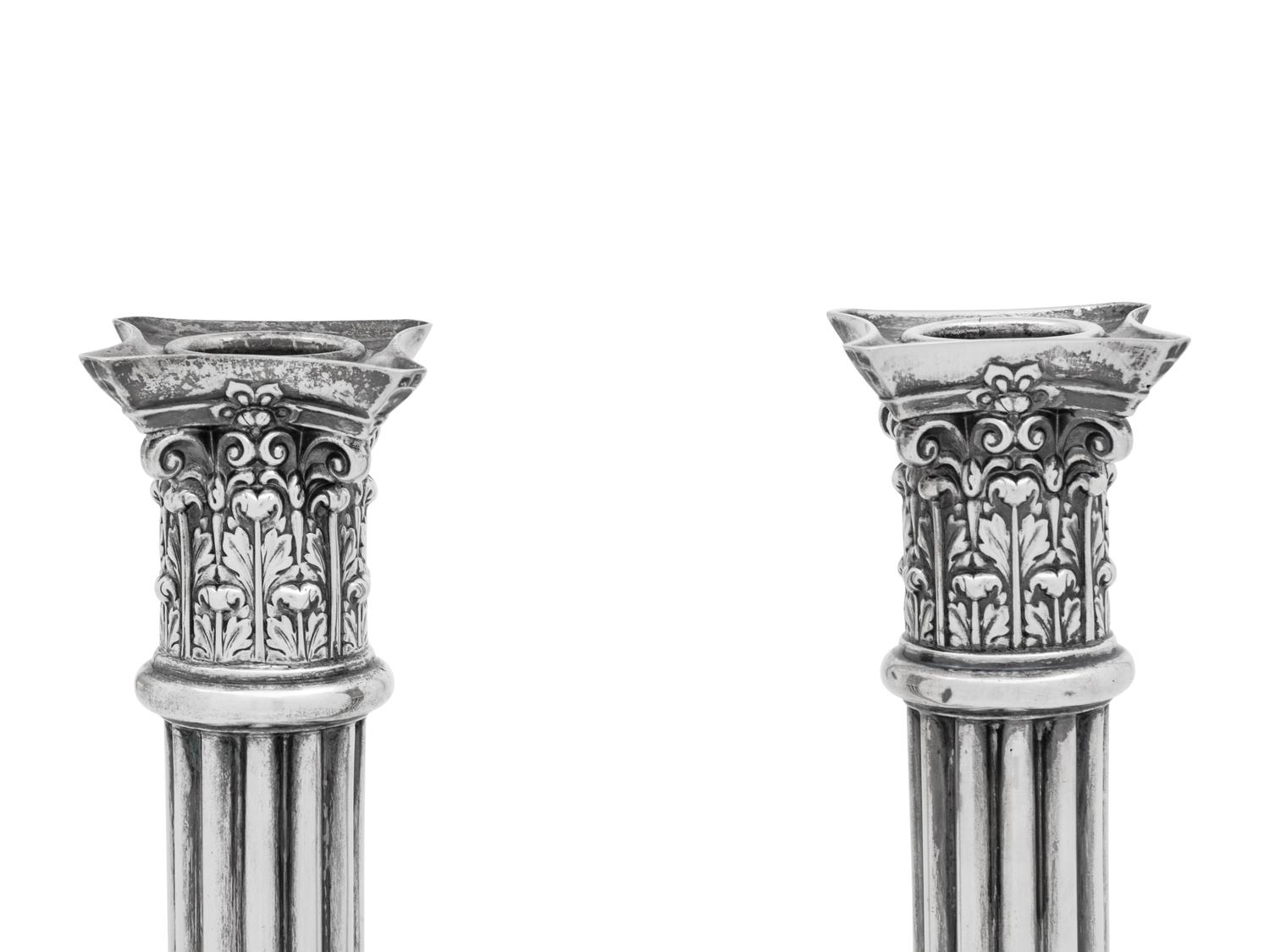 A Pair of American Silver Candlesticks