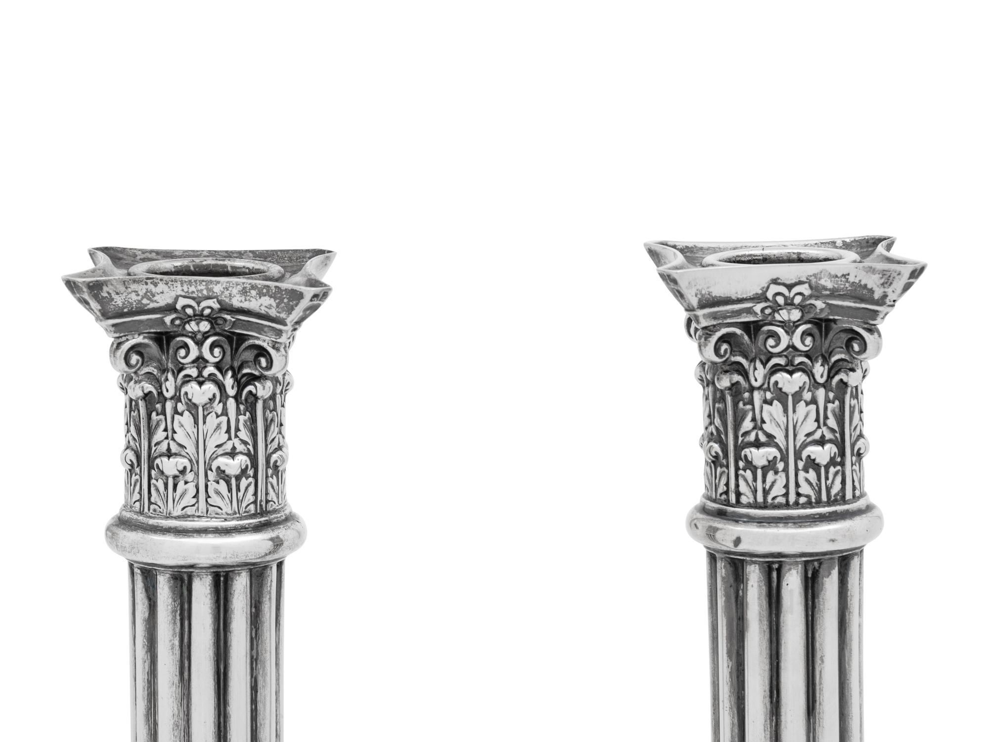 A Pair of American Silver Candlesticks