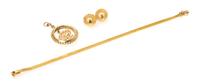 A Collection of Yellow Gold and Gold Tone Jewelry, 8.60 dwts.