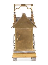 A French Gilt and Silvered Ormolu Gothic-Style Carriage Clock