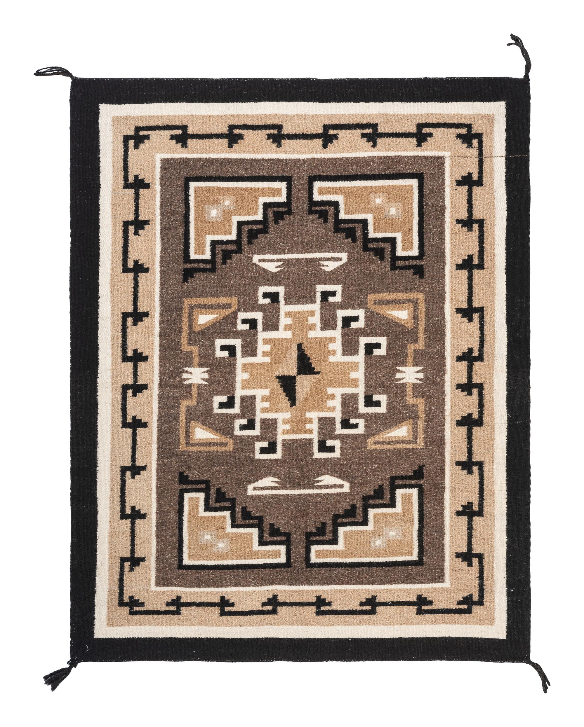 Navajo Two Grey Hills Pattern Weaving / Rug