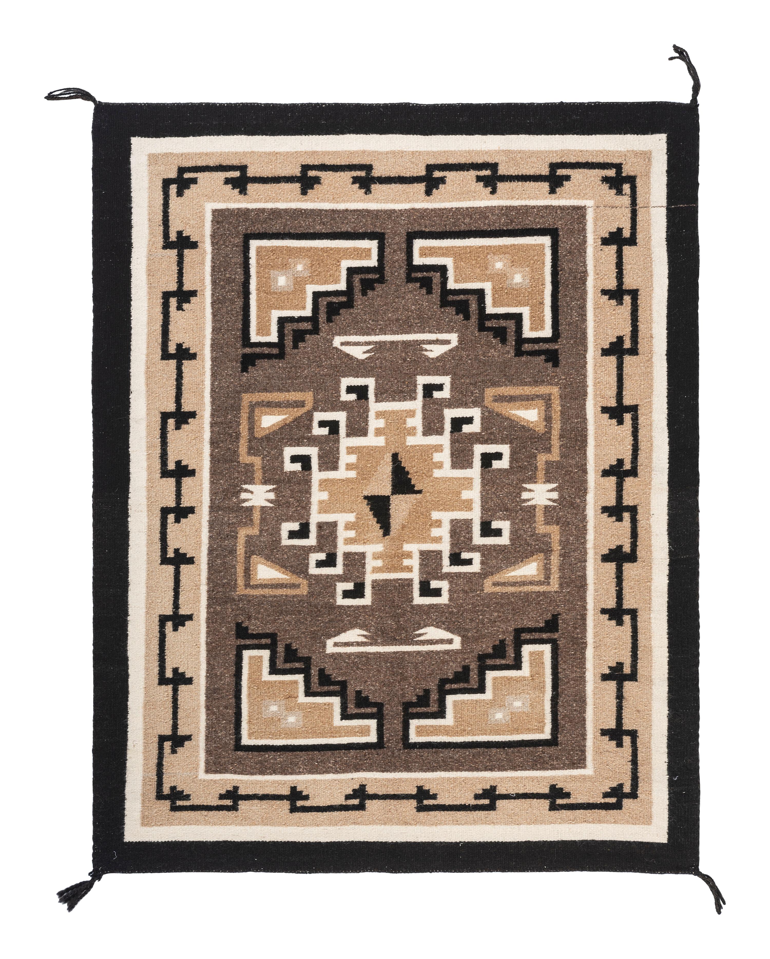 Navajo Two Grey Hills Pattern Weaving / Rug