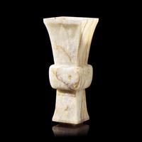 A Chinese Jade Gu Vase, 18th Century 清中期 玉花觚