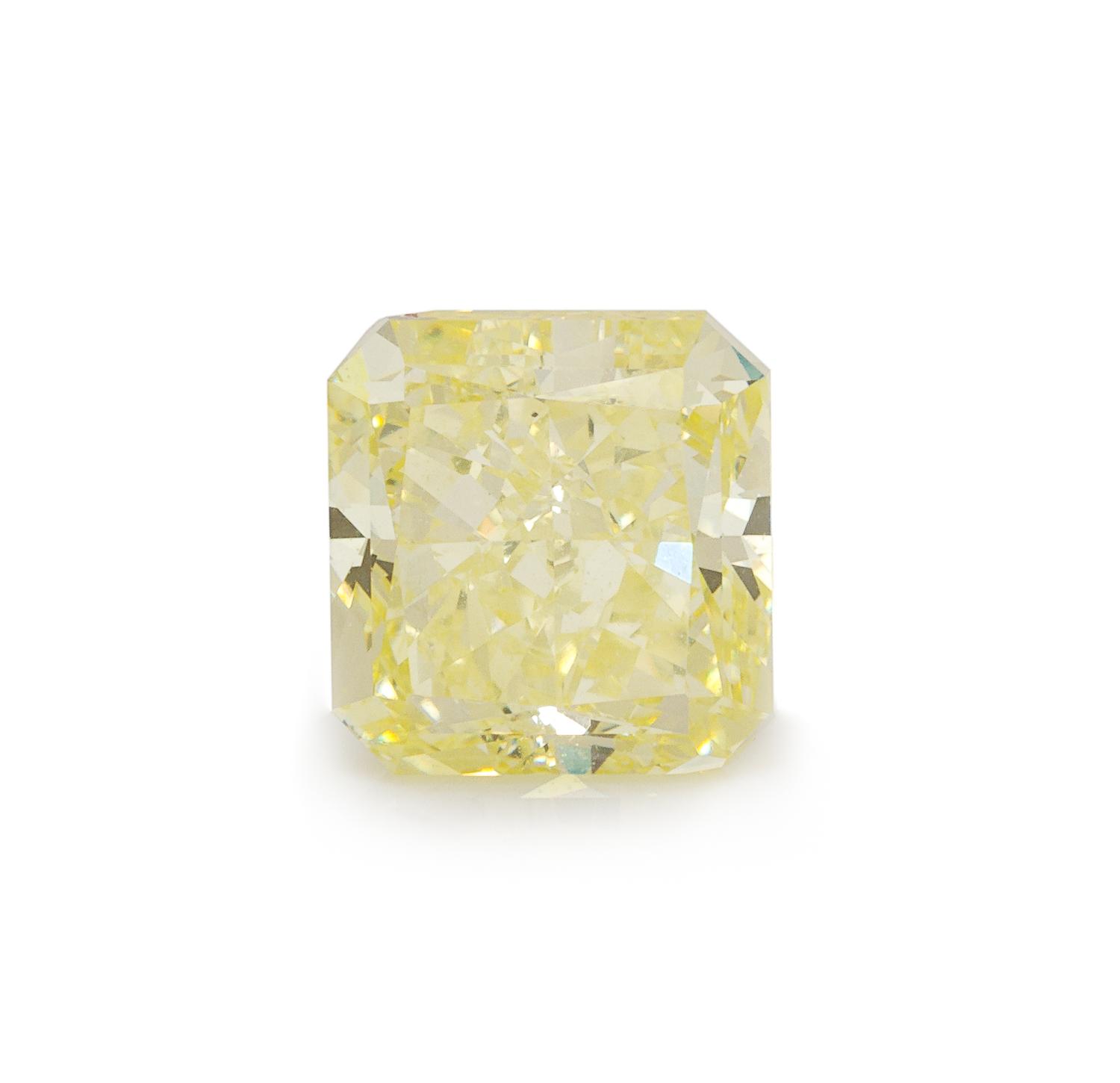 A 2.01 Carat Fancy Intense Radiant Cut Yellow Diamond,