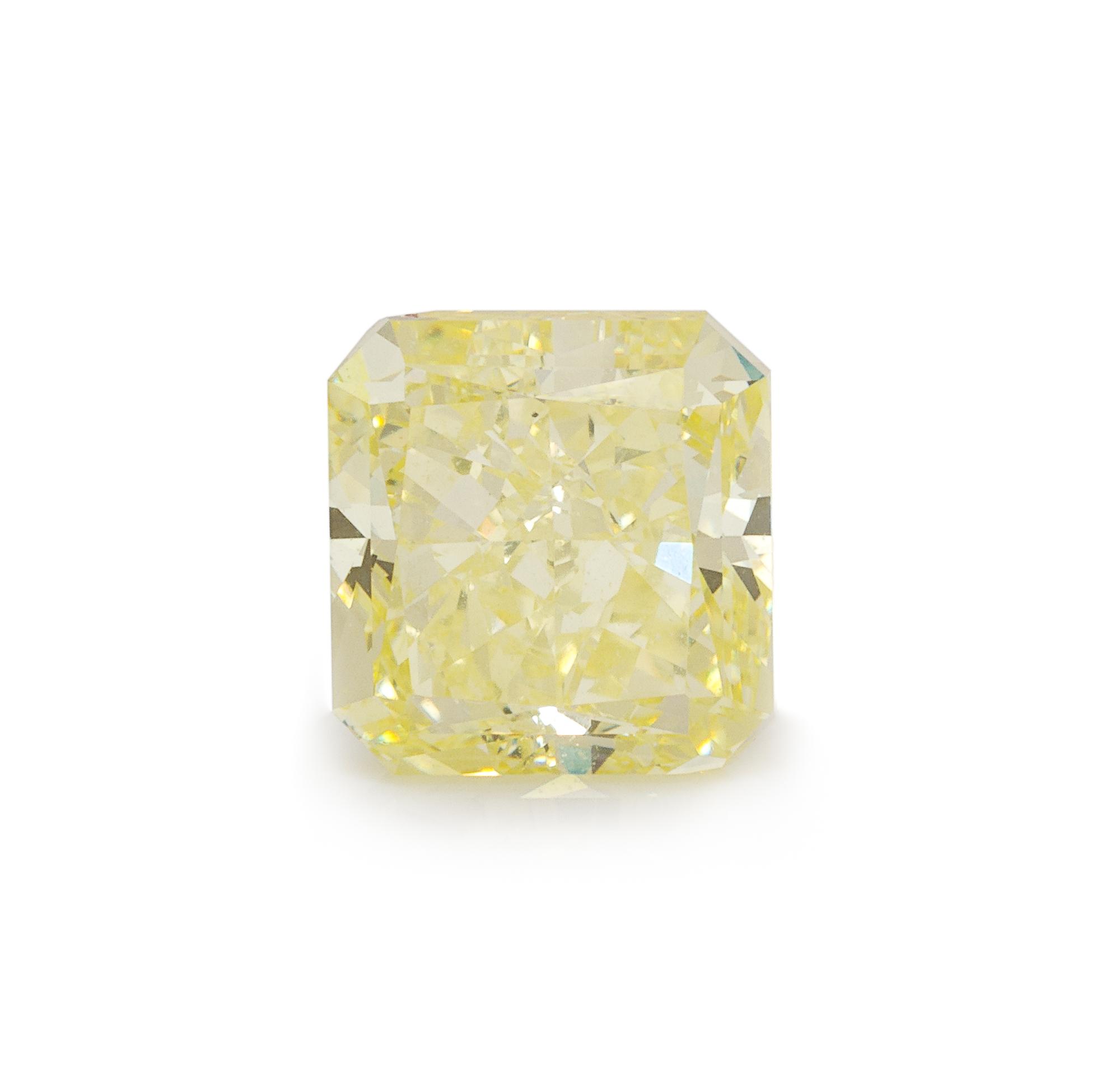 A 2.01 Carat Fancy Intense Radiant Cut Yellow Diamond,