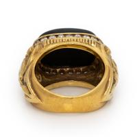 Marlene Stowe, Onyx, Diamond, and Yellow Gold Ring