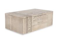 A Russian Silver Trompe l'Oeil Table-Top Cigarette Box