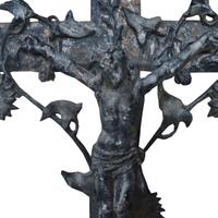 A Cast Iron Crucifix 27.5" W x 5" D x 55" H — France, Circa 1900