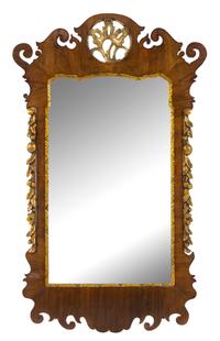 A George II Parcel Gilt Walnut Mirror Height 46 x width 28 inches. — 18TH CENTURY