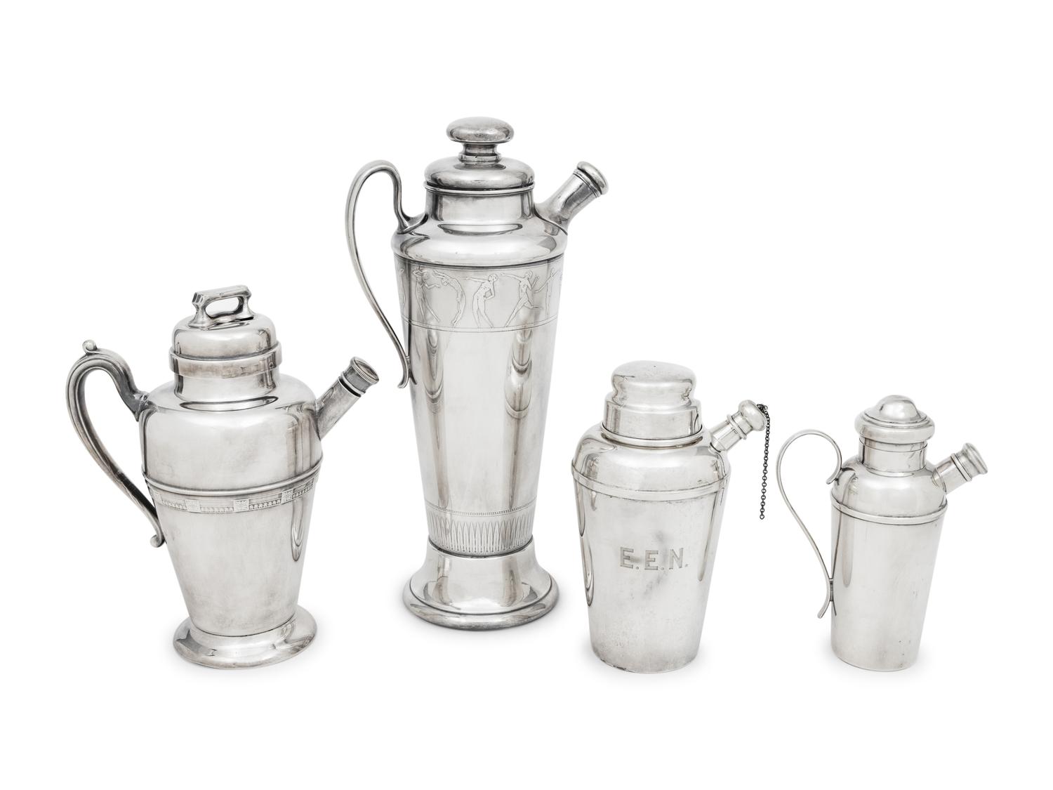 A Group of Four Cocktail Shakers