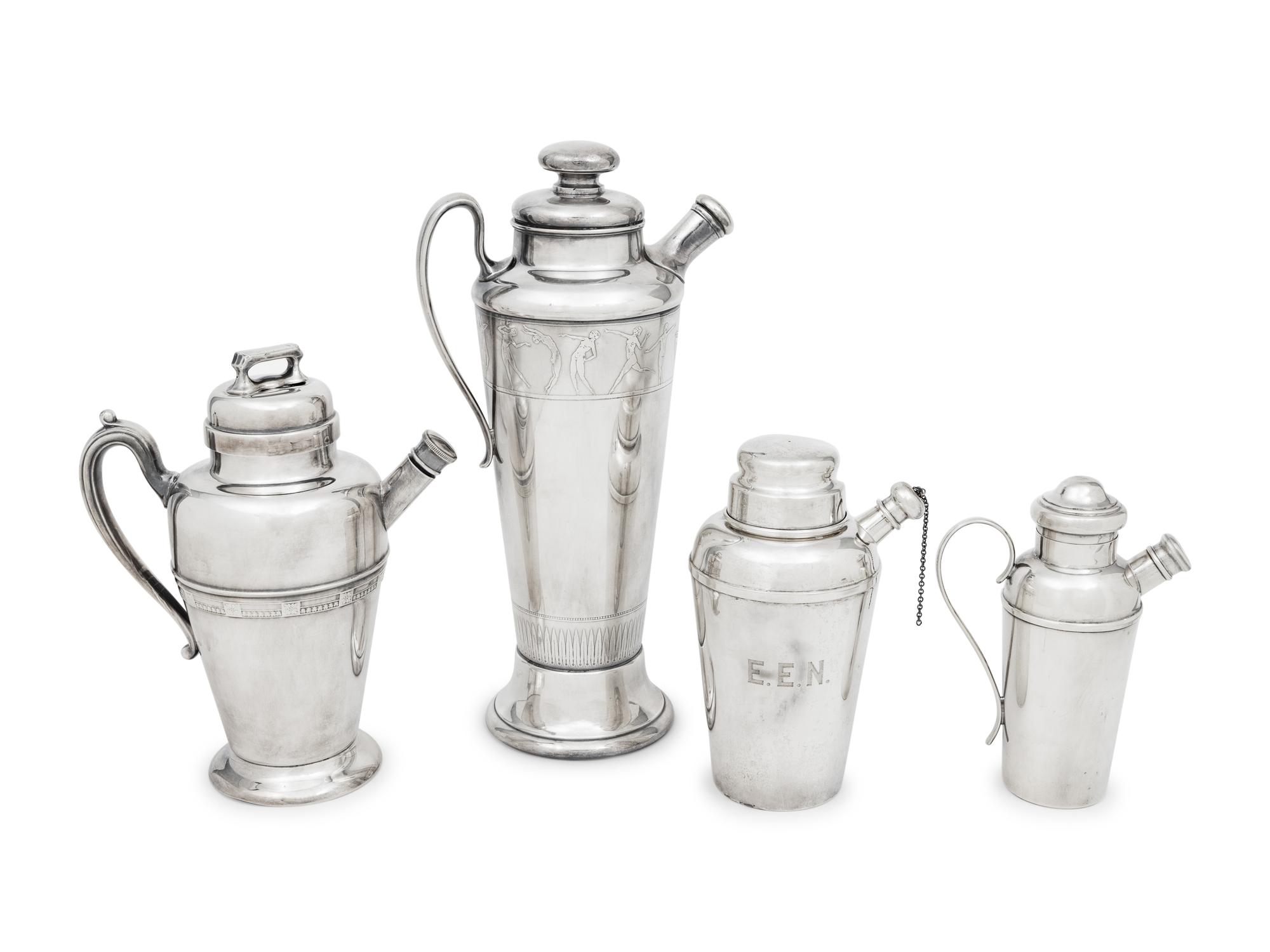 A Group of Four Cocktail Shakers