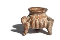 A Group of Three Colima Terracotta Tripod Vessels with Parrot Feet