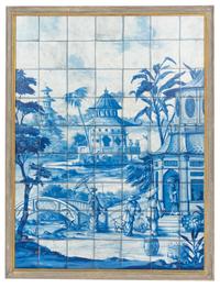 A Pair of Large Tromp L'Oeil Chinoiserie Murals