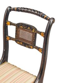 A Pair of Regency Style Gilt-Japanned Side Chairs