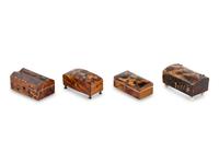 Four English Tortoise Shell Snuff Boxes