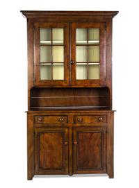 An American Faux Grain Stepback Cupboard, 18TH/19TH CENTURY, Height 83 x width 48 3/4 x depth 14 3/4 inches. — 18TH/19TH CENTURY,