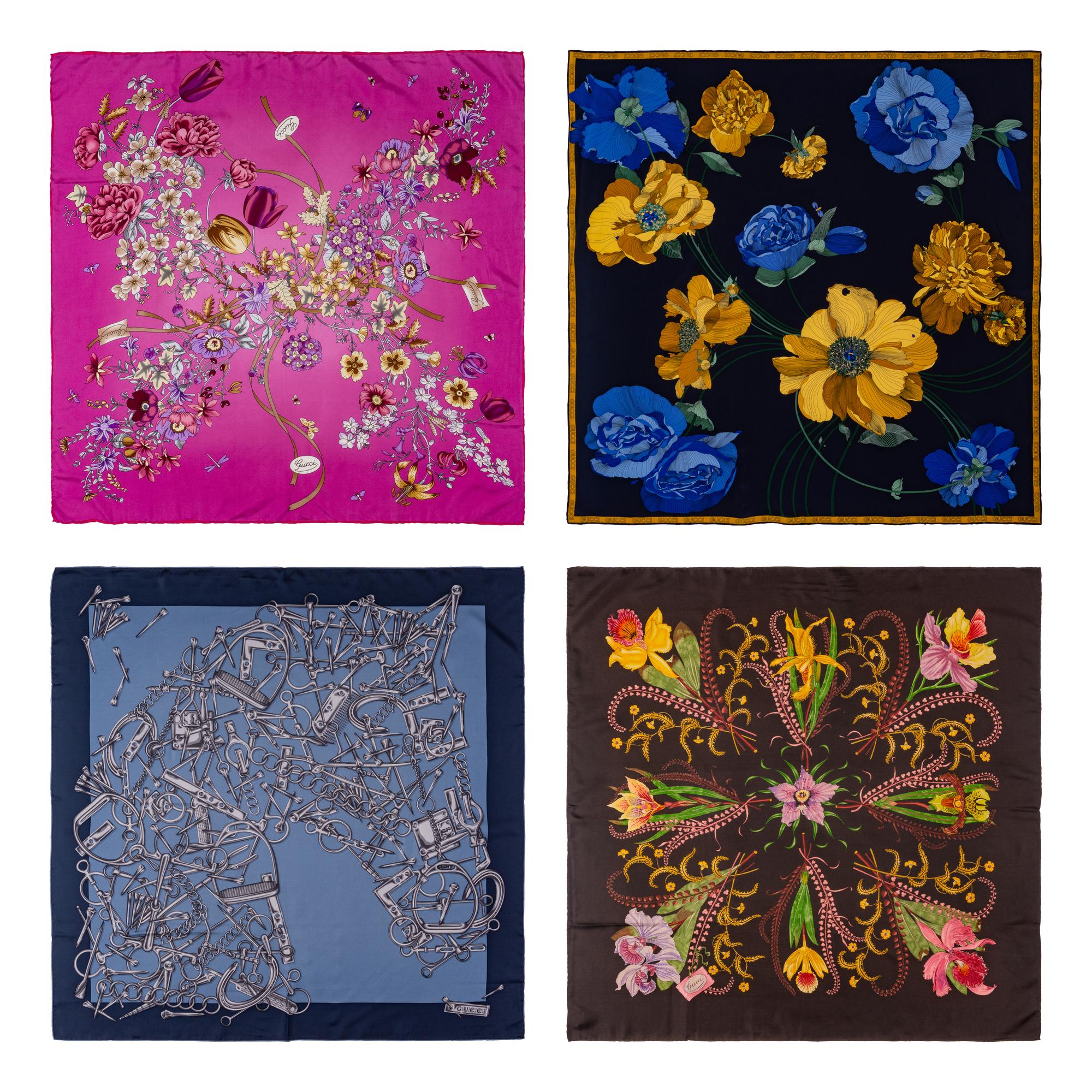 Four Gucci Scarves