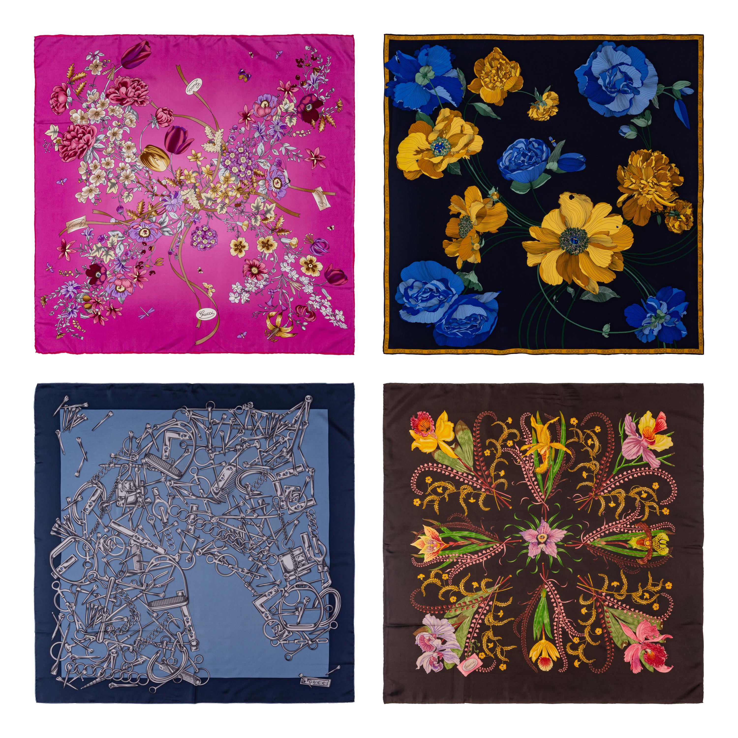 Four Gucci Scarves