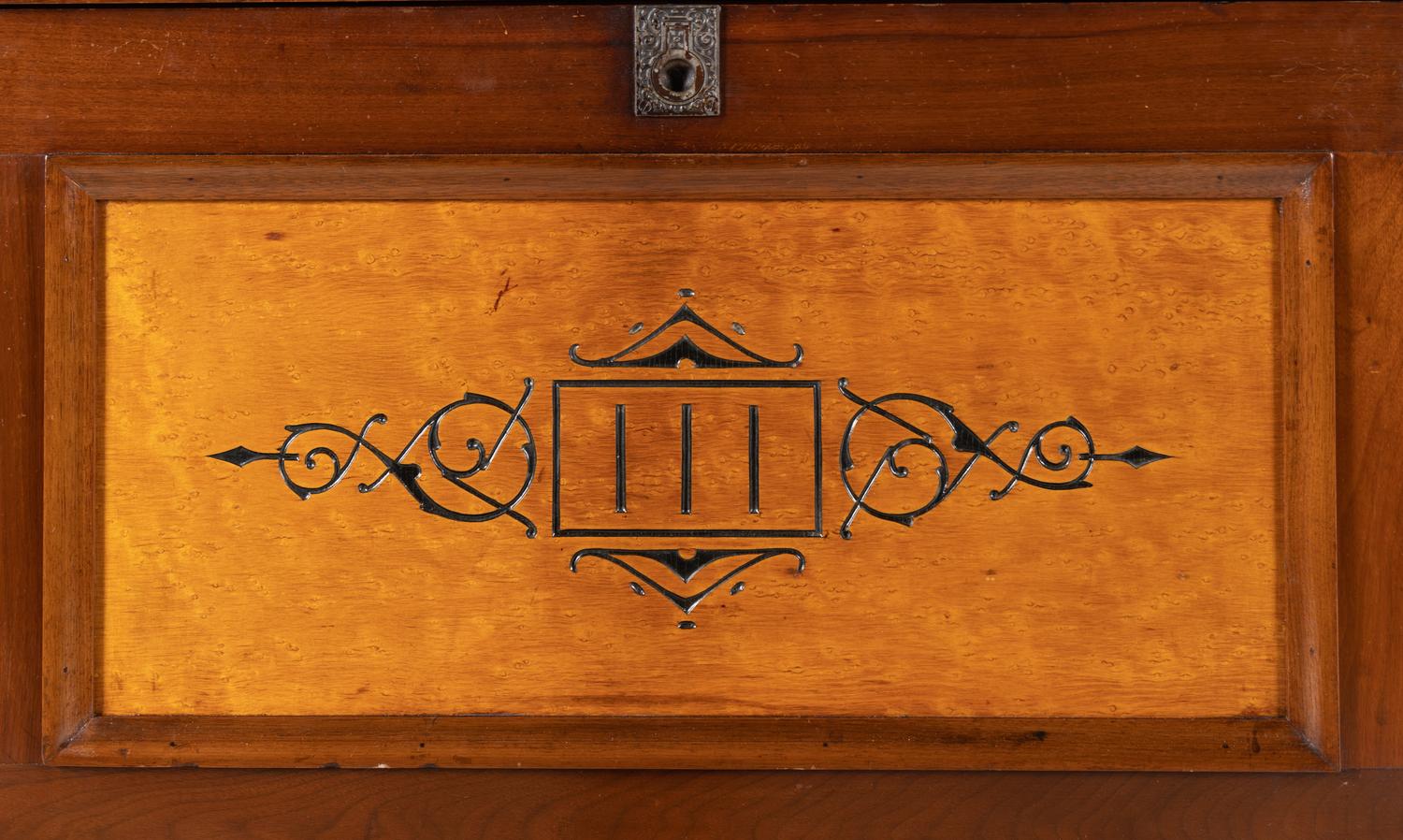 A Victorian Walnut and Bird’s Eye Maple Wooten Patent Desk