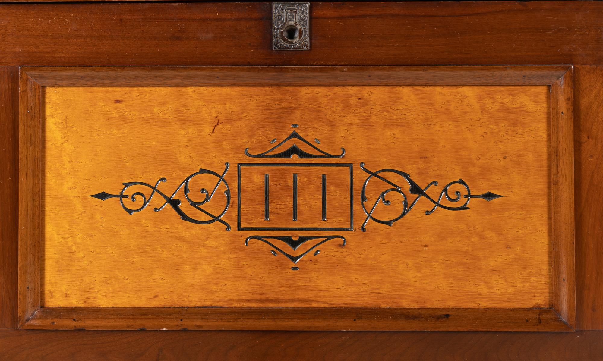A Victorian Walnut and Bird’s Eye Maple Wooten Patent Desk
