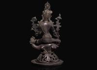 A Nepalese patinated bronze figure of Tara, possibly 19th century 銅加漆尼泊爾度母造像 可能為十九世紀
