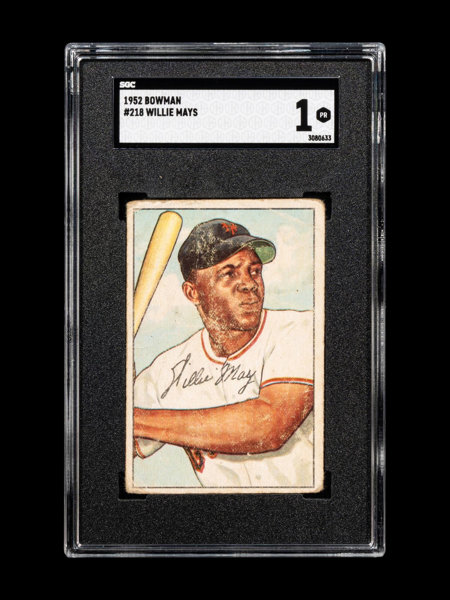 A 1952 Bowman Willie Mays Baseball Card No. 218 (SGC 1)