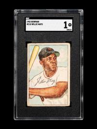 A 1952 Bowman Willie Mays Baseball Card No. 218 (SGC 1)