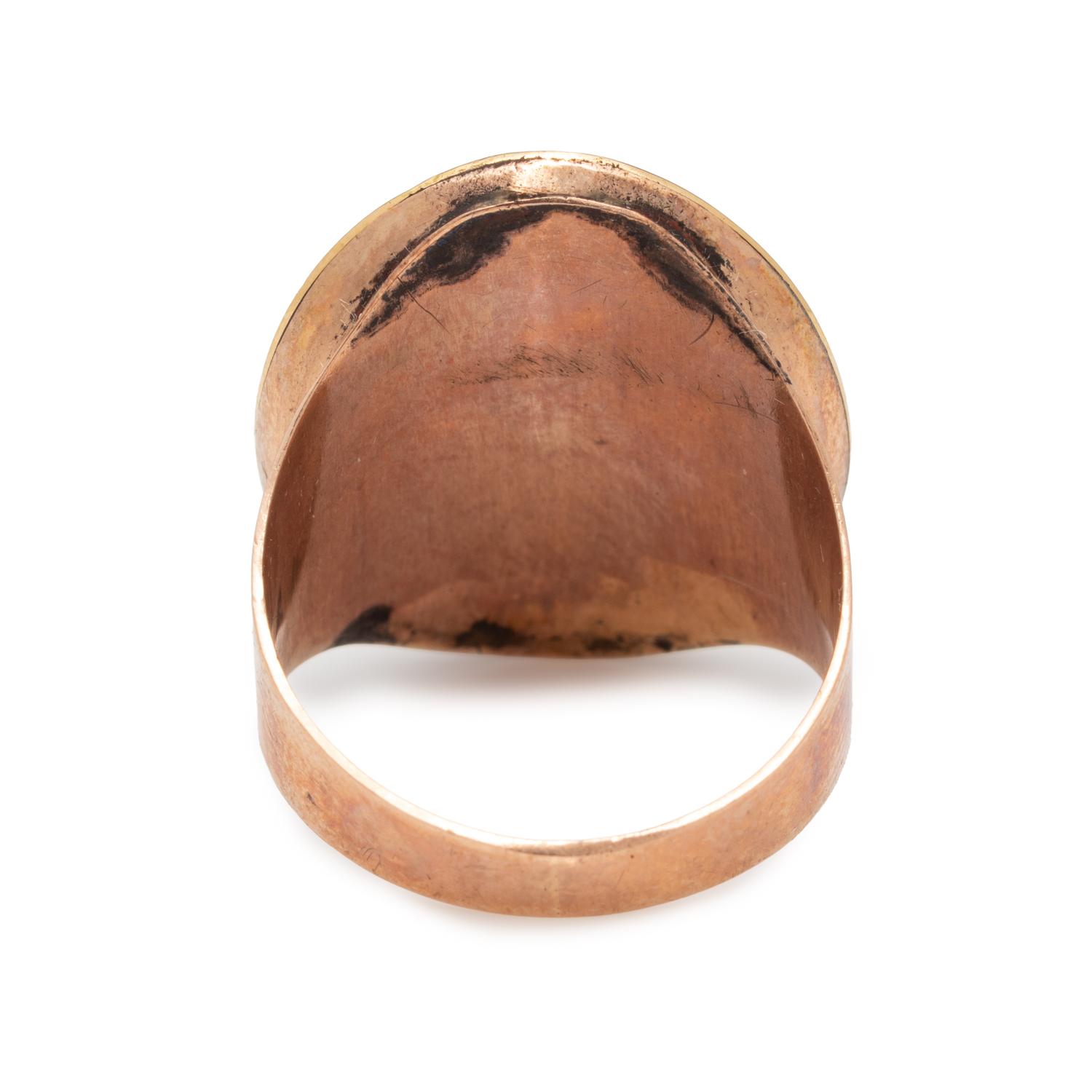 [WASHINGTON, George (1732-1799)]. SAINT-MEMIN, Charles Balthazar Julien Févret de (1770-1852). Gold alloy and enamel mourning ring purportedly bequeathed in Washington's last will and testament. Circa 1800.