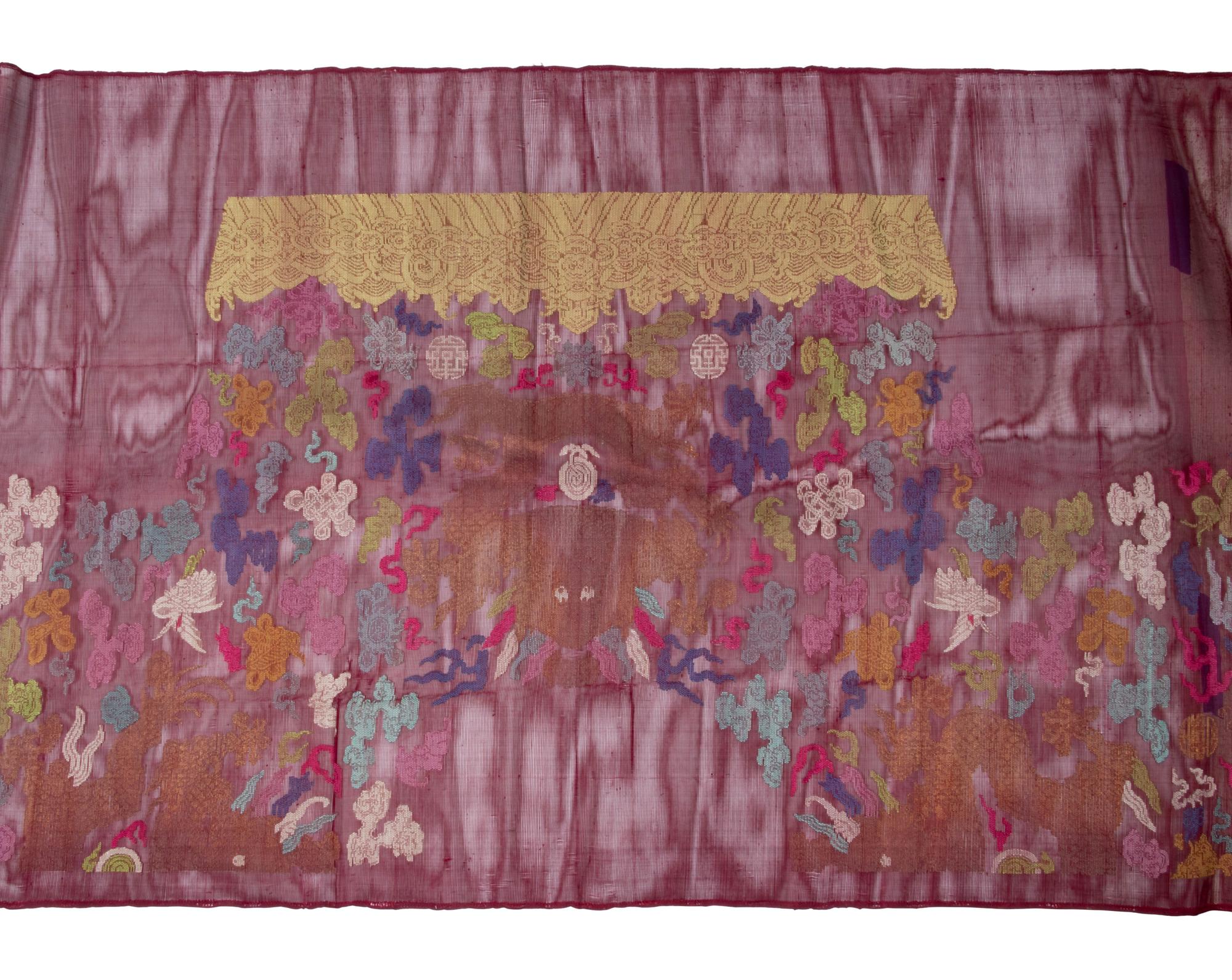Two Sets of Uncut Silk Gauze Dragon Robe Yardage