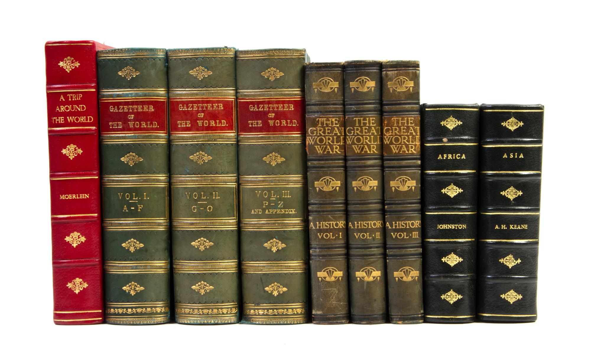 (ROYAL GEOGRAPHICAL SOCIETY) The Gazetteer of the World. London, 1887. 3 vols. With 6 others.