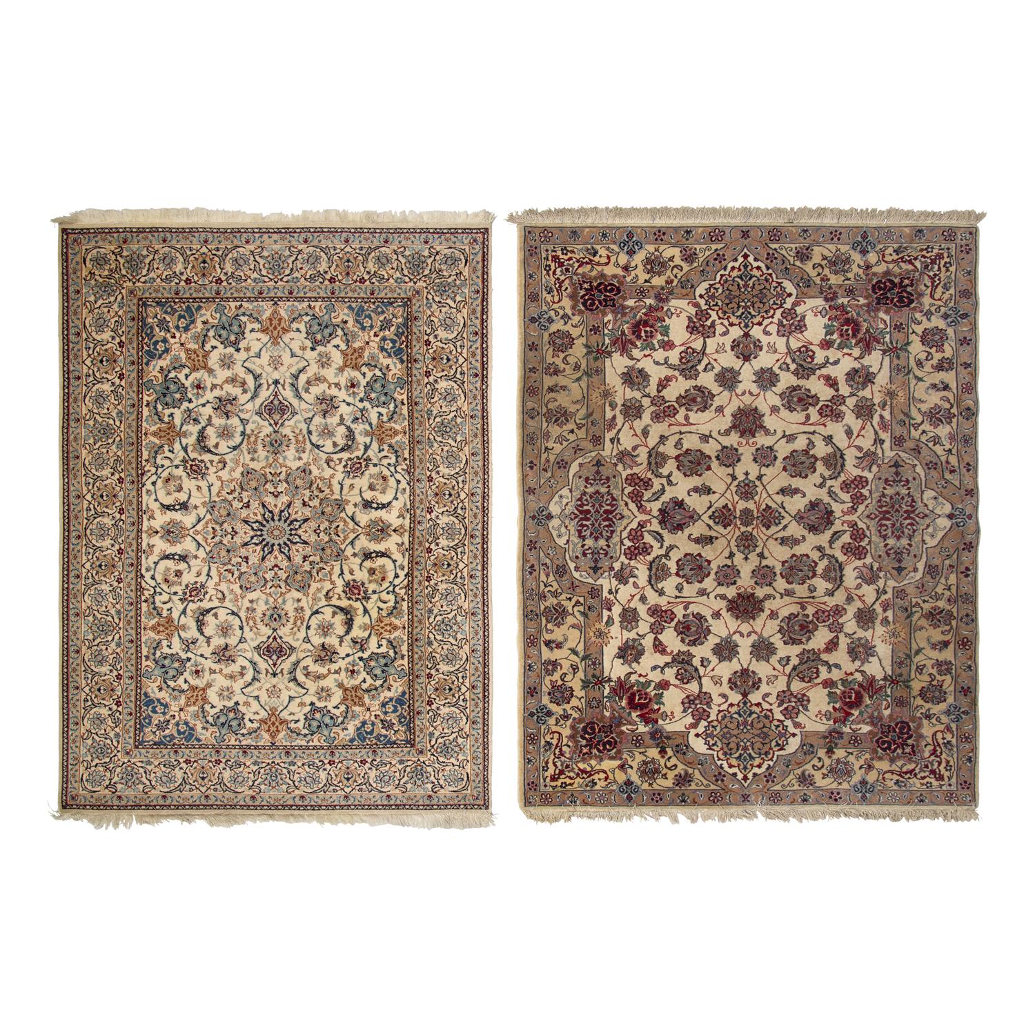 A Nain Silk Rug and a Qom Silk Rug